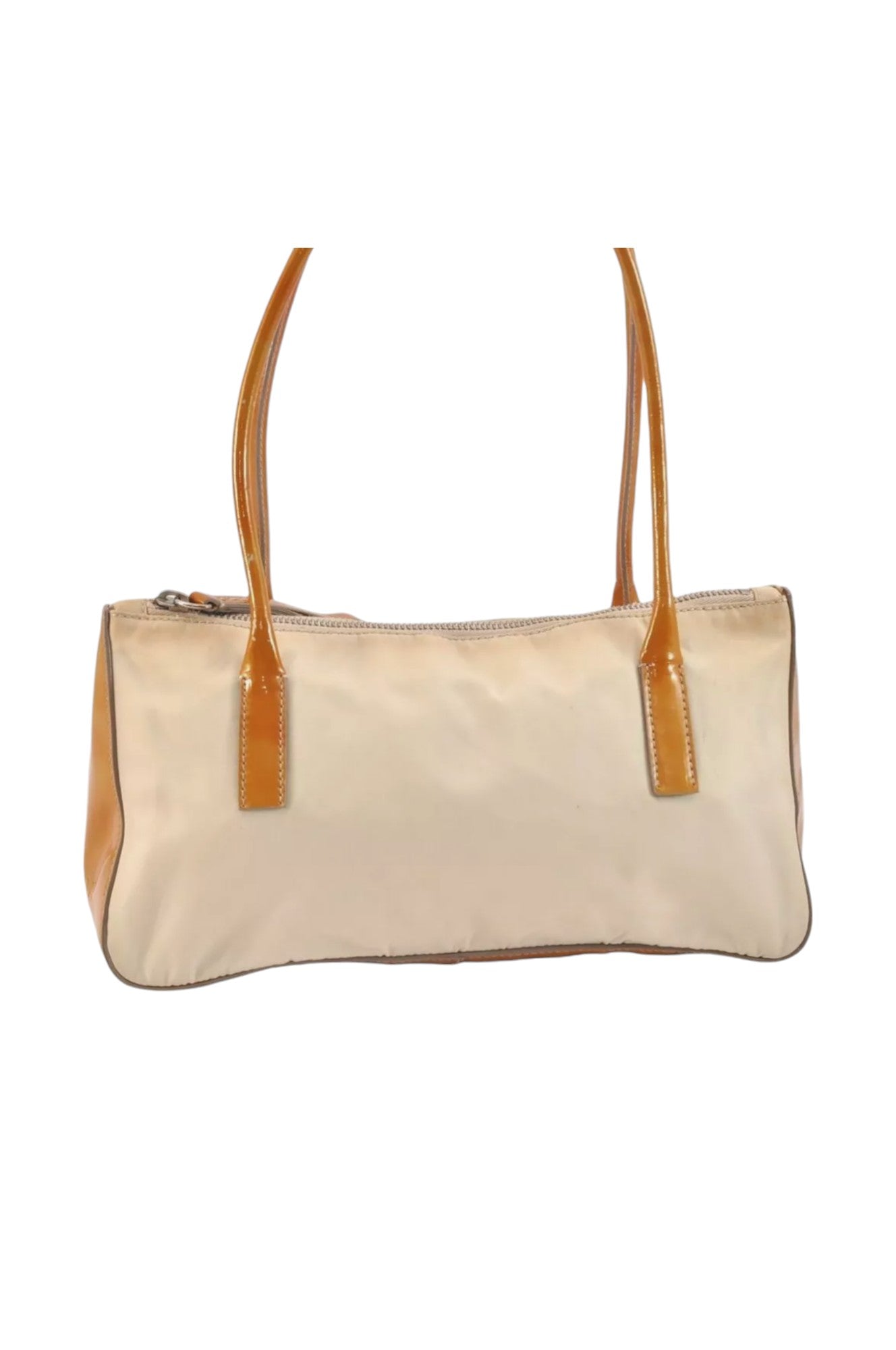 PRADA Nylon Tessuto Enamel Shoulder Hand Bag Purse Cream White 9257K