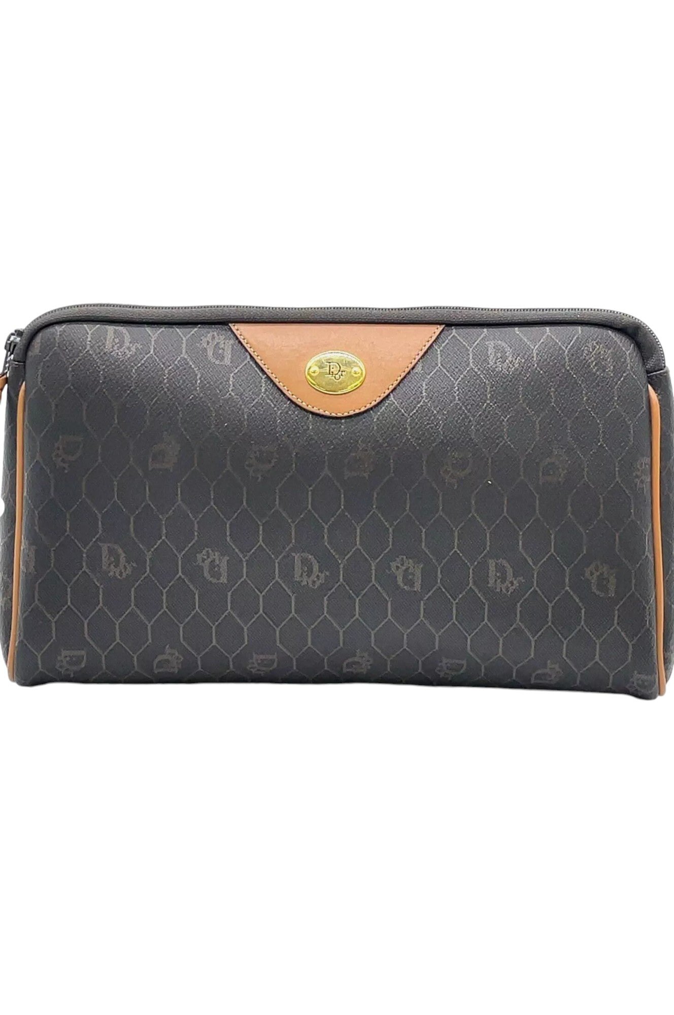 Christain Dior Black Honeycomb PVC Pouch SE090056