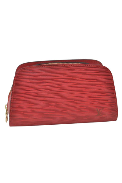 Louis Vuitton Epi Pochette Cosmetic Pouch Purse Red M41114 LV 8089K