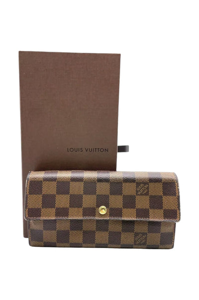 Louis vuitton Damier Ebene Pochette Porte Monnaie Carte Credit M61725 W/ Box SK090150