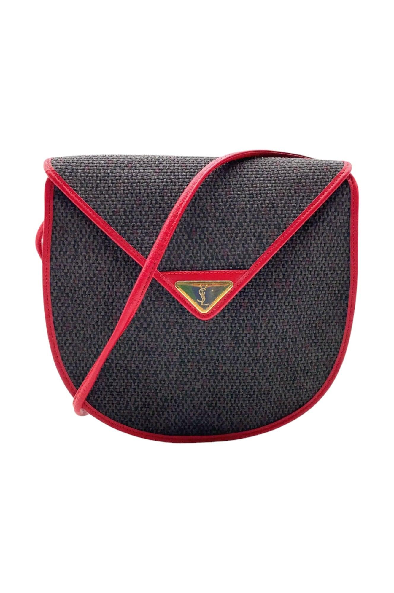 Saint Laurent Pochette Gray /Red Shoulder Bag NS080768