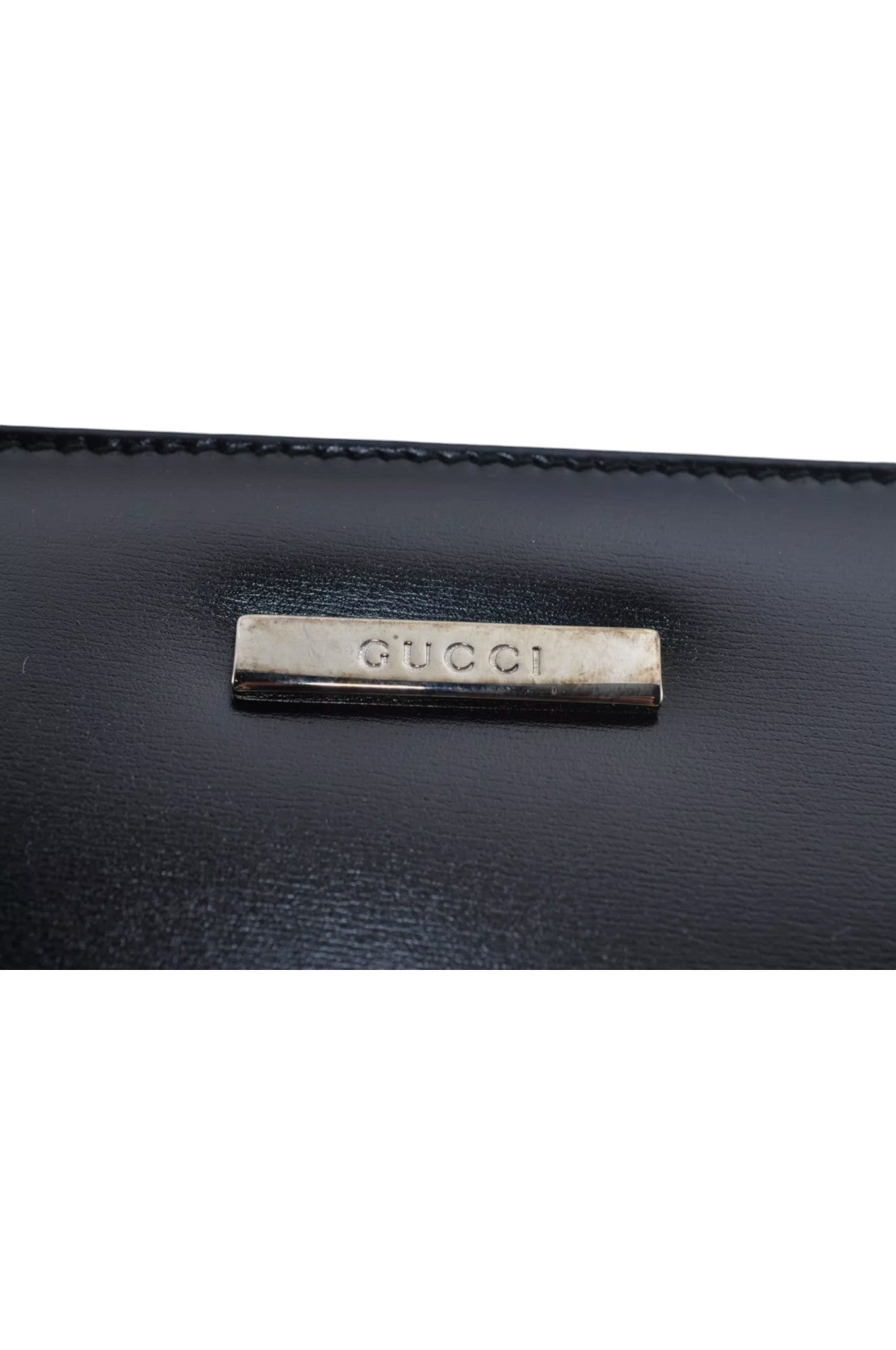 GUCCI 2way Hand Bag PVC Leather Purse Black Junk L0784