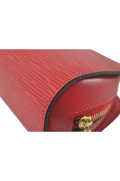 Louis Vuitton Epi Pochette Cosmetic Pouch Purse Red M41114 LV 8089K