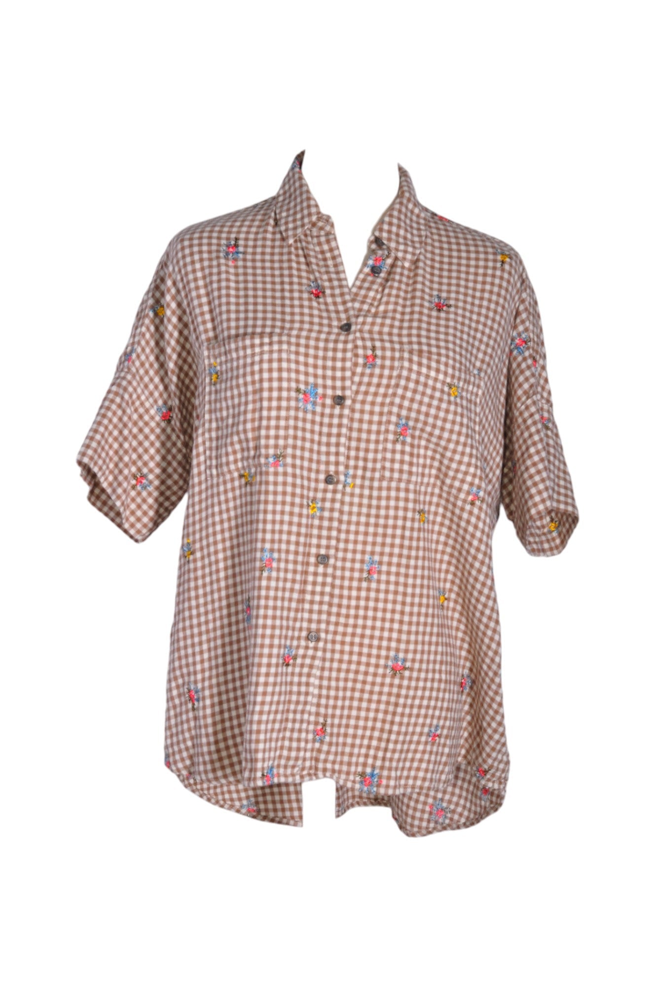 MADEWELL Women Button Down Tops Regular fit in Brown - Size S | 32.29 $ KOOP