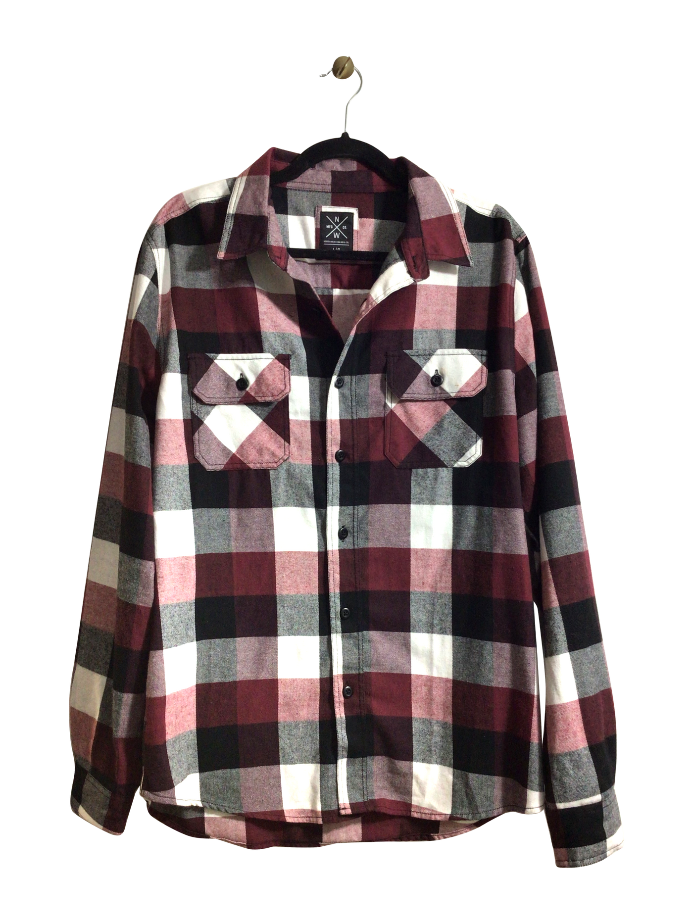 NORTH WESTERN MFG CO. Women Button Down Tops Regular fit in Red - Size L | 15 $ KOOP