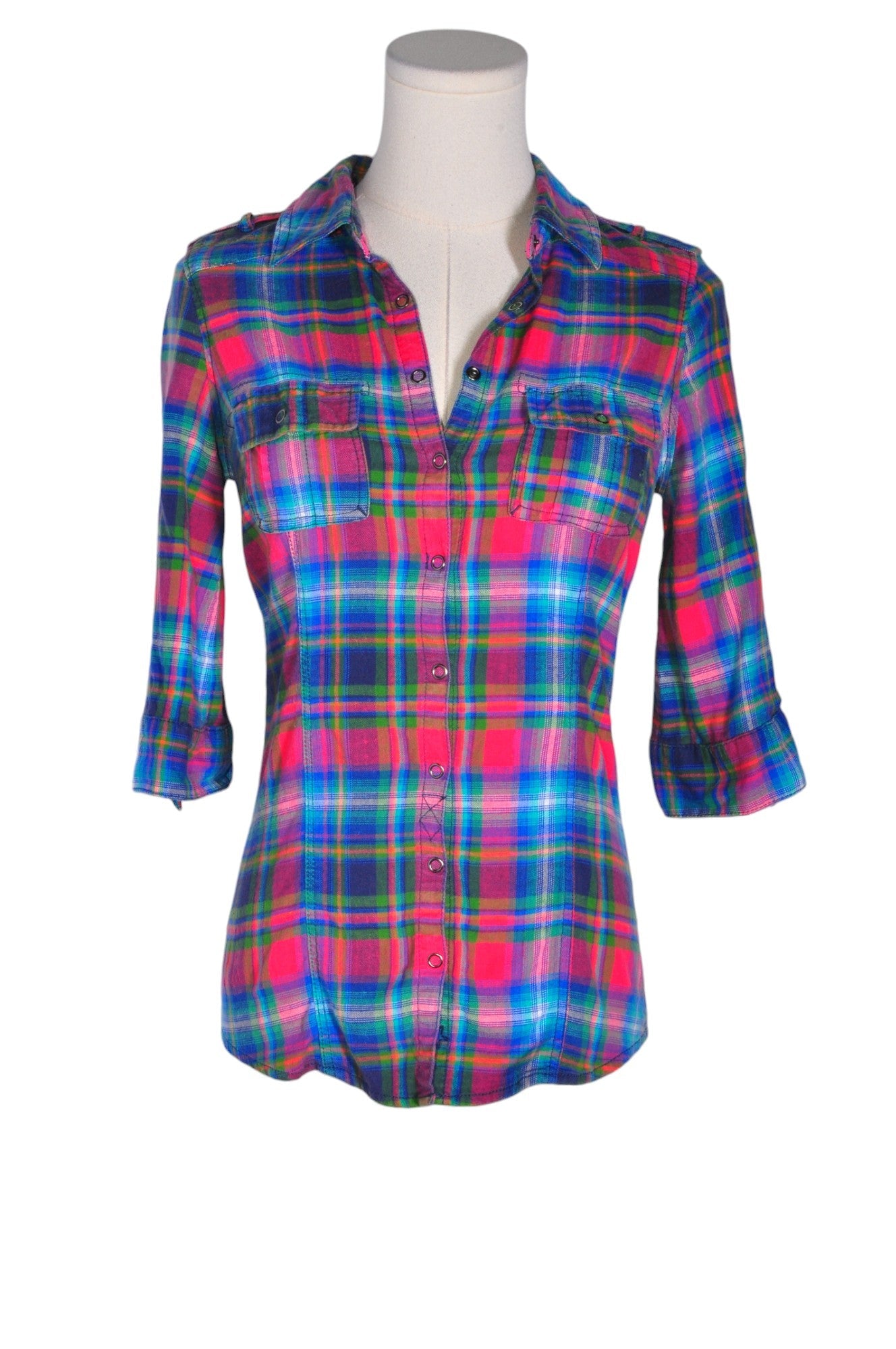 GRG DENIM Women Button Down Tops Regular fit in Blue - Size XS | 9.99 $ KOOP