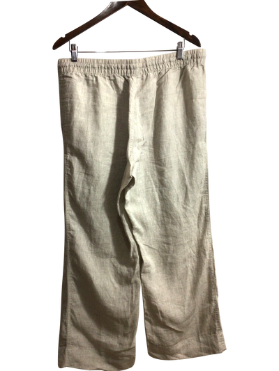 L.L. BEAN Women Linen Pants Regular fit in Beige - Size 12 | 29.69 $ KOOP