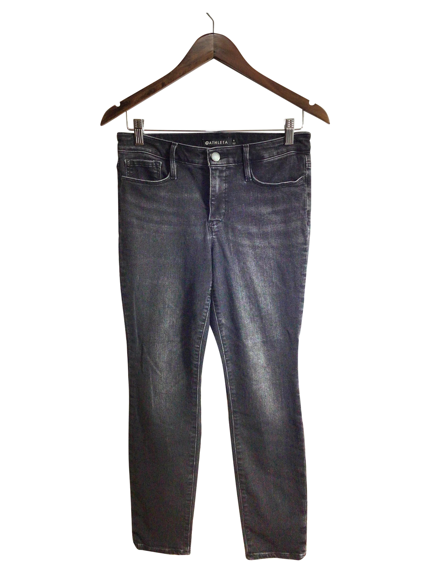 ATHLETA Women Straight-Legged Jeans Regular fit in Black - Size 6 | 18.69 $ KOOP