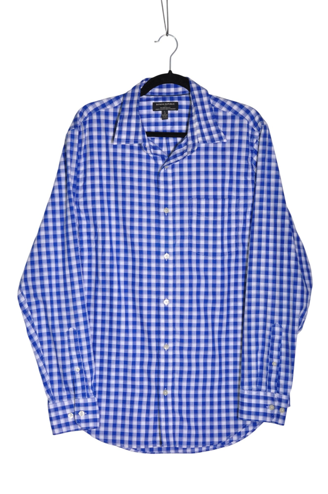 BANANA REPUBLIC Men Button Down Tops Regular fit in Blue - Size L | 29.99 $ KOOP