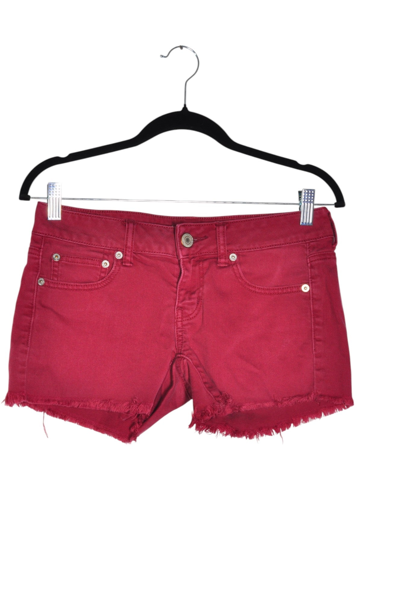 AMERICAN EAGLE Women Denim Shorts Regular fit in Red - Size 4 | 18.99 $ KOOP