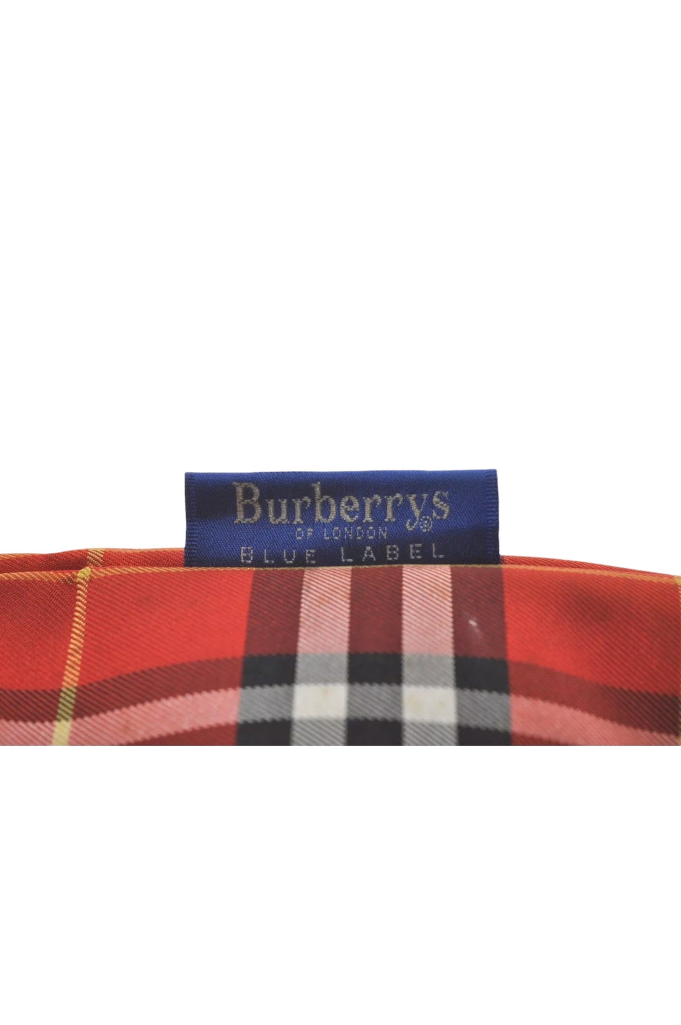 Burberry BLUE LABEL Check Shoulder Tote Bag Nylon Leather Red 9373K