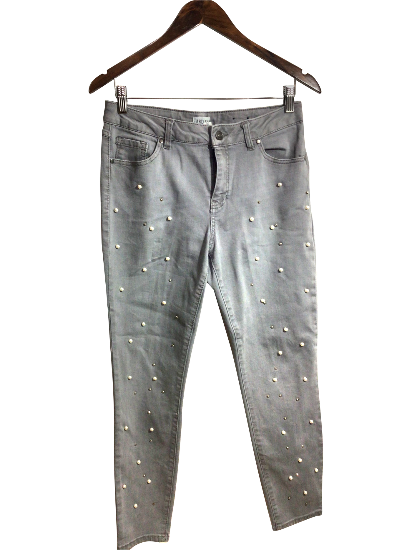 ARTISAN NY Women Straight-Legged Jeans Regular fit in Gray - Size 10 | 12.09 $ KOOP