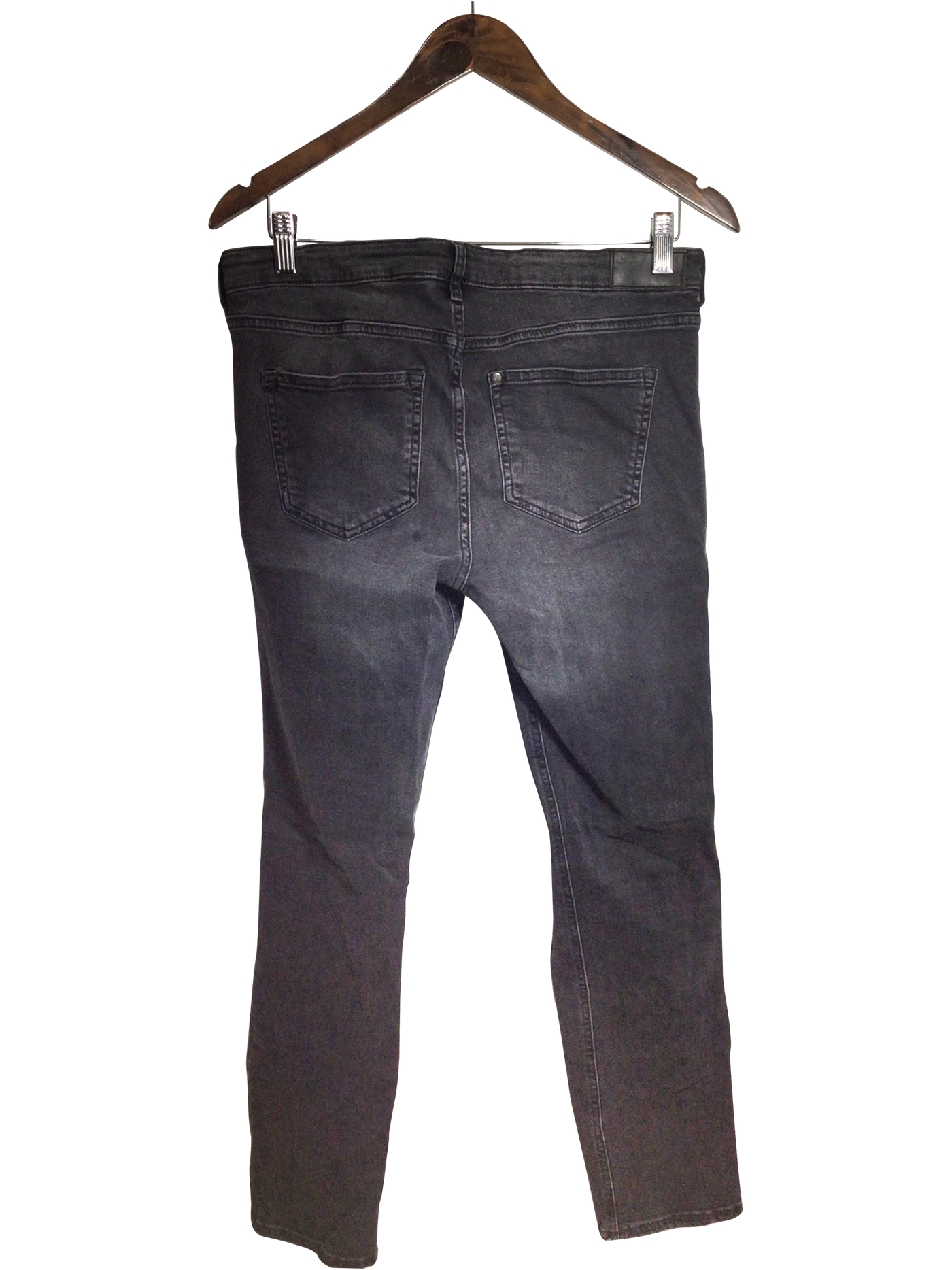 H&M Women Straight-Legged Jeans Regular fit in Black - Size S | 12.99 $ KOOP