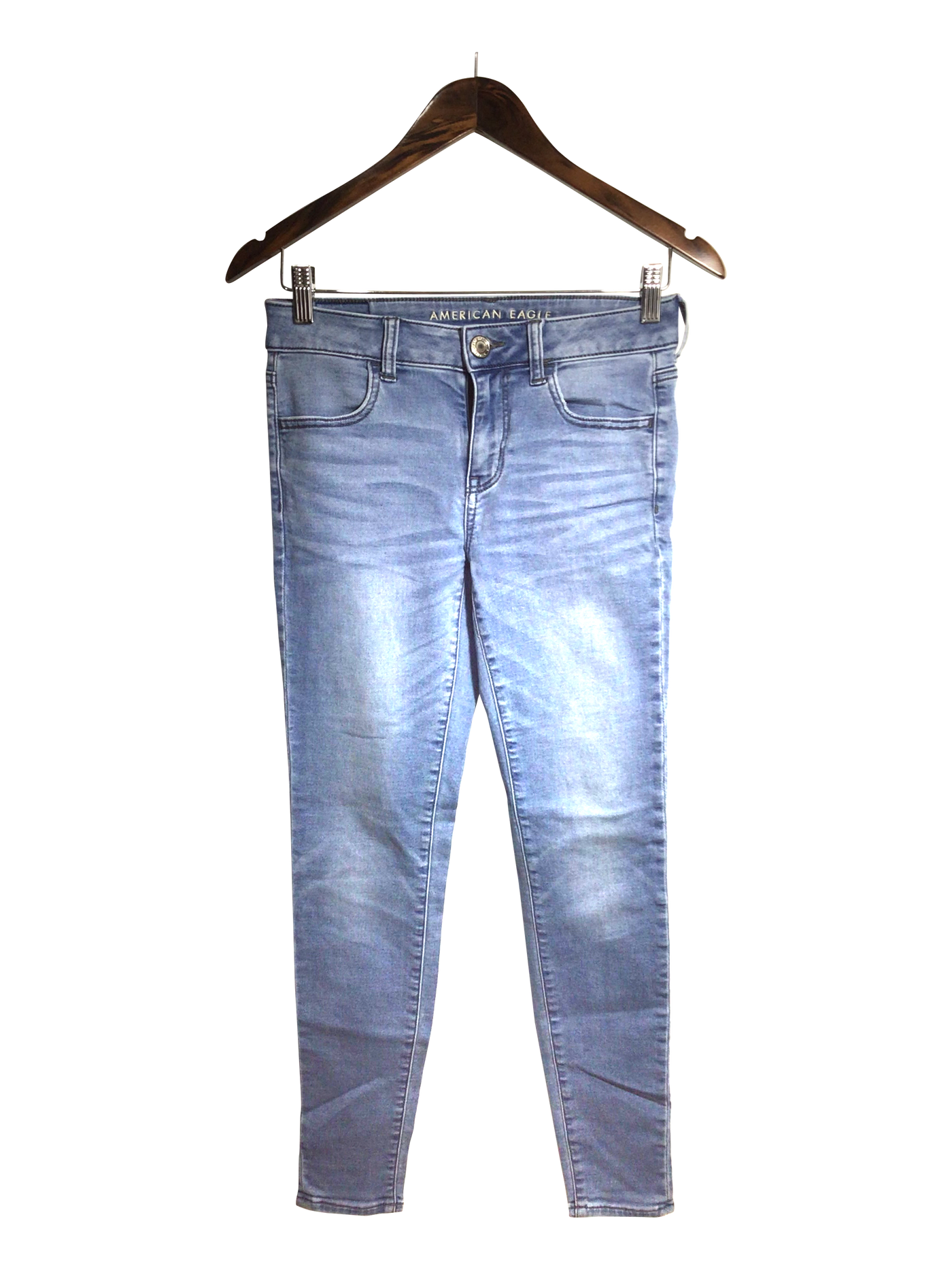 AMERICAN EAGLE Women Straight-Legged Jeans Regular fit in Blue - Size 4 | 14.9 $ KOOP