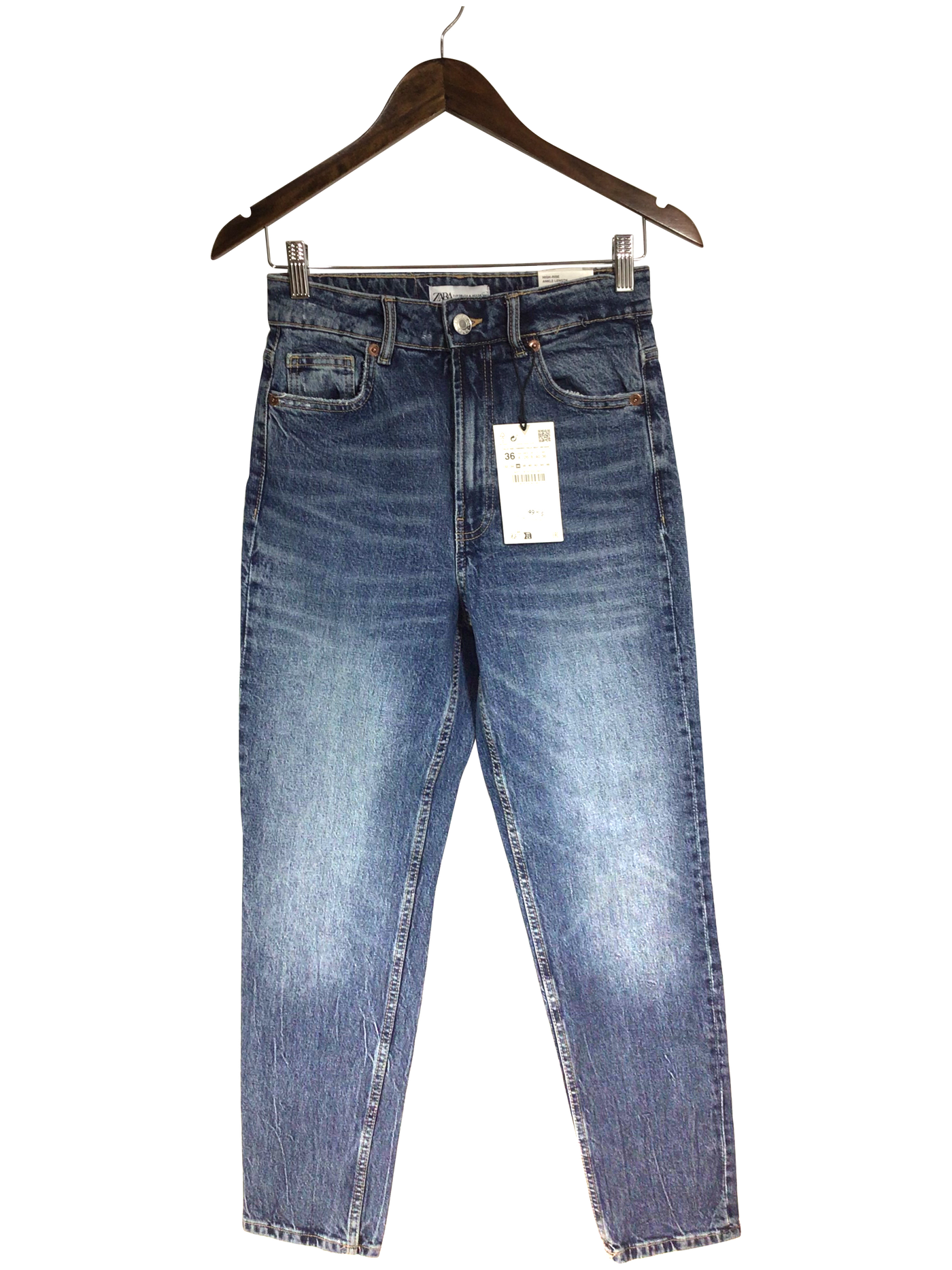 ZARA Women Straight-Legged Jeans Regular fit in Blue - Size 36 | 14.32 $ KOOP