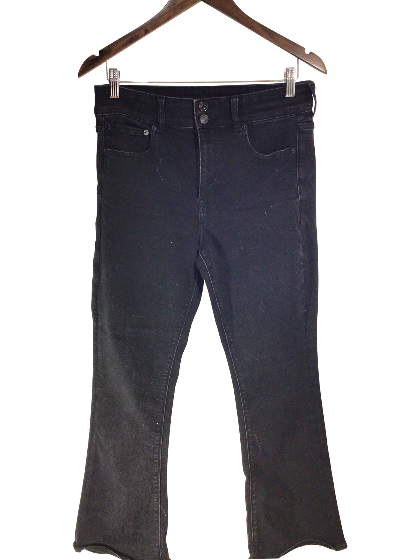 AMERICAN EAGLE Women Straight-Legged Jeans Regular fit in Black - Size 10 | 14.9 $ KOOP