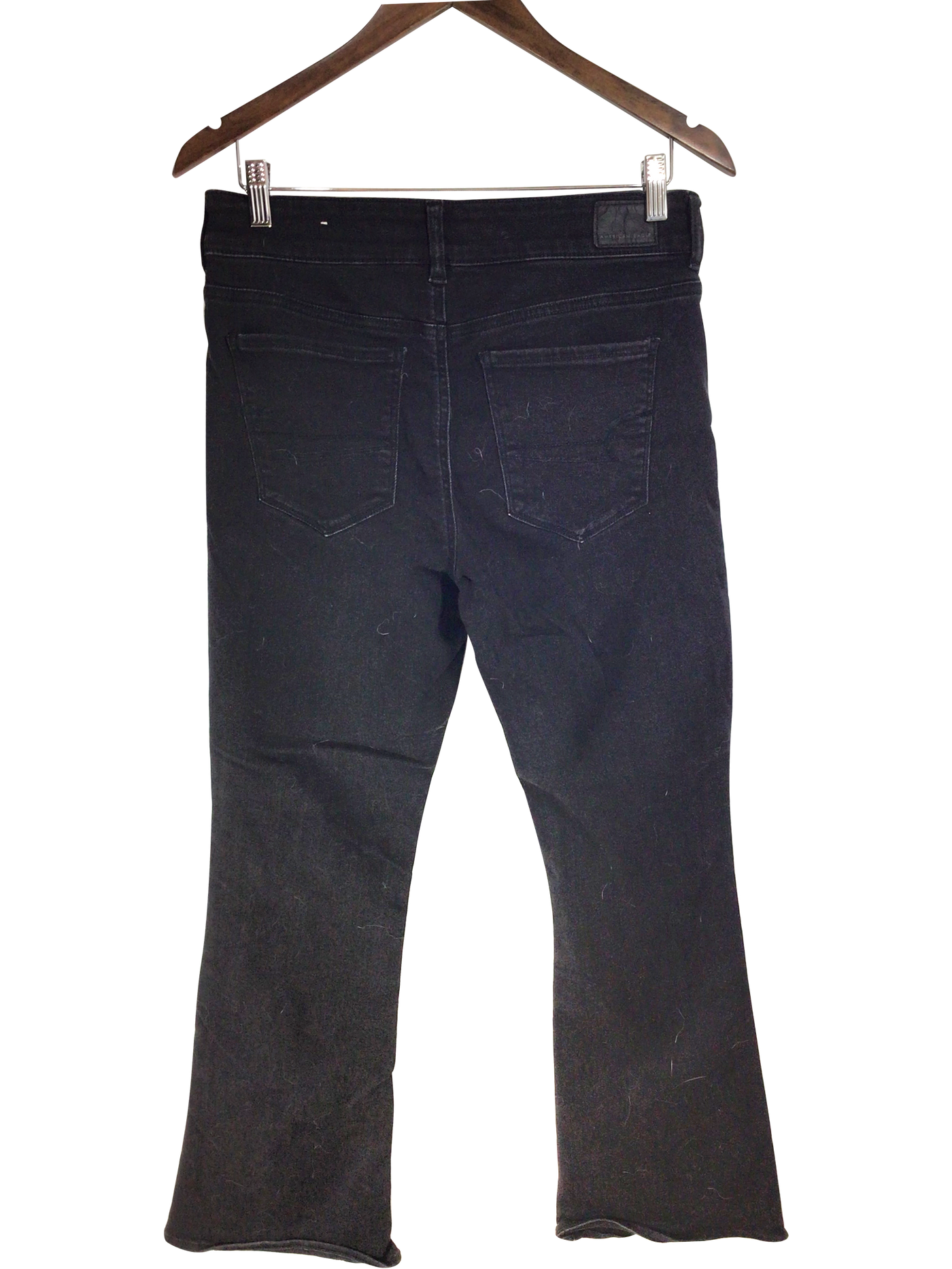 AMERICAN EAGLE Women Straight-Legged Jeans Regular fit in Black - Size 10 | 14.9 $ KOOP