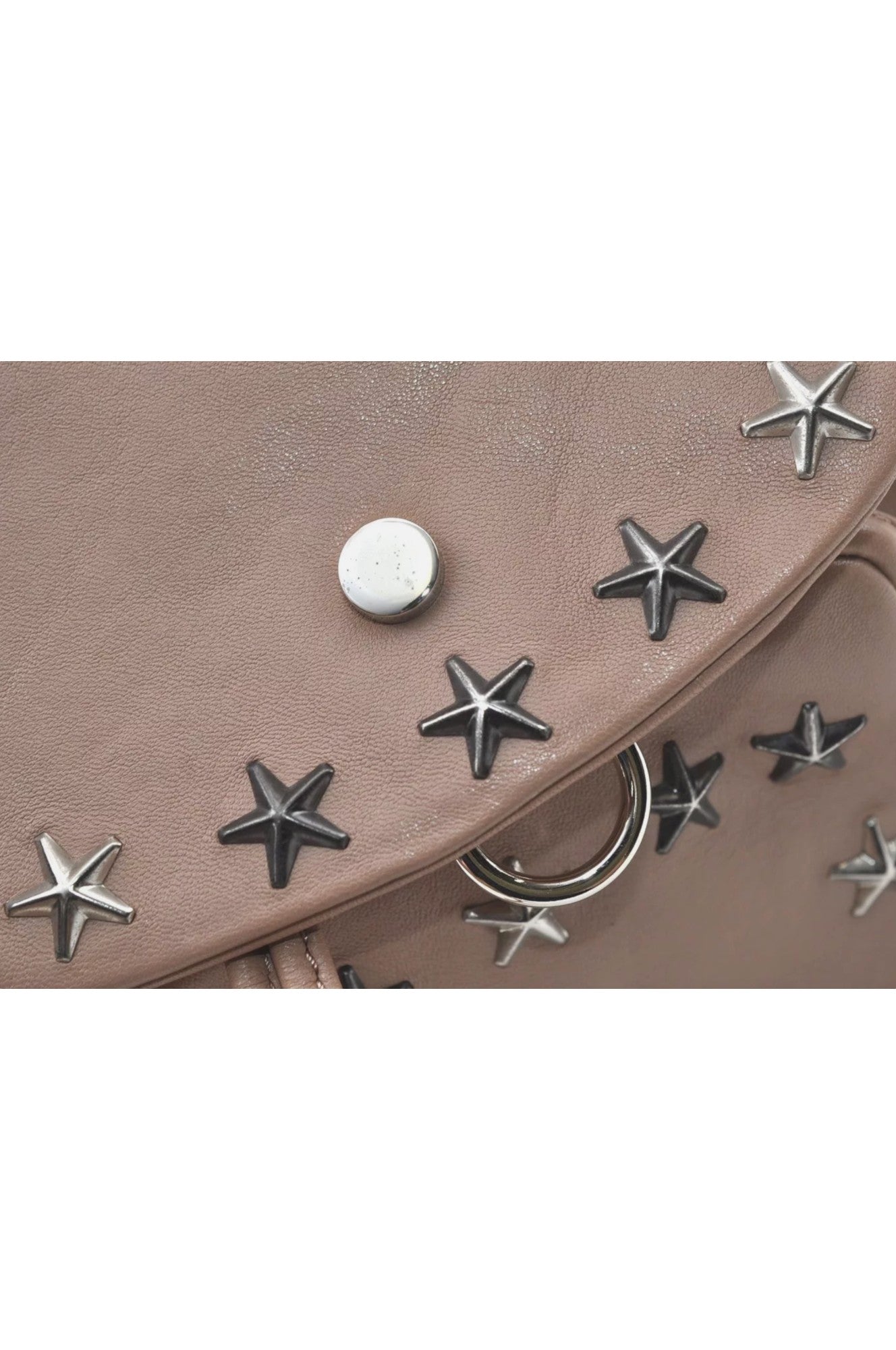 JIMMY CHOO Vintage Stella Star Studs Leather Backpack Pink Beige 7492K