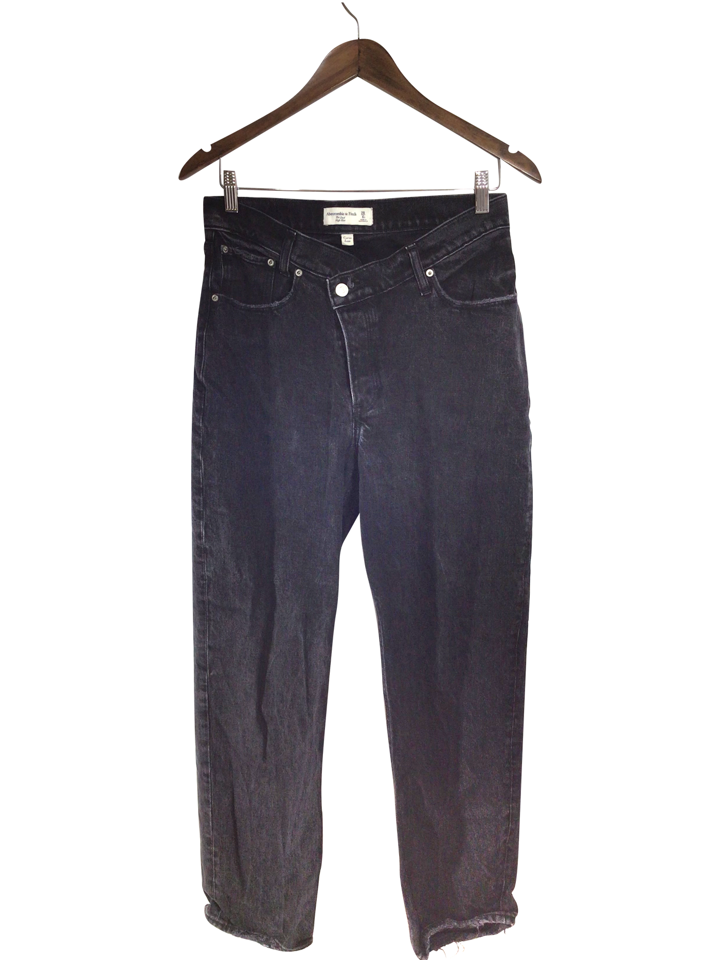 ABERCROMBIE & FITCH Women Straight-Legged Jeans Regular fit in Black - Size 28 | 26 $ KOOP