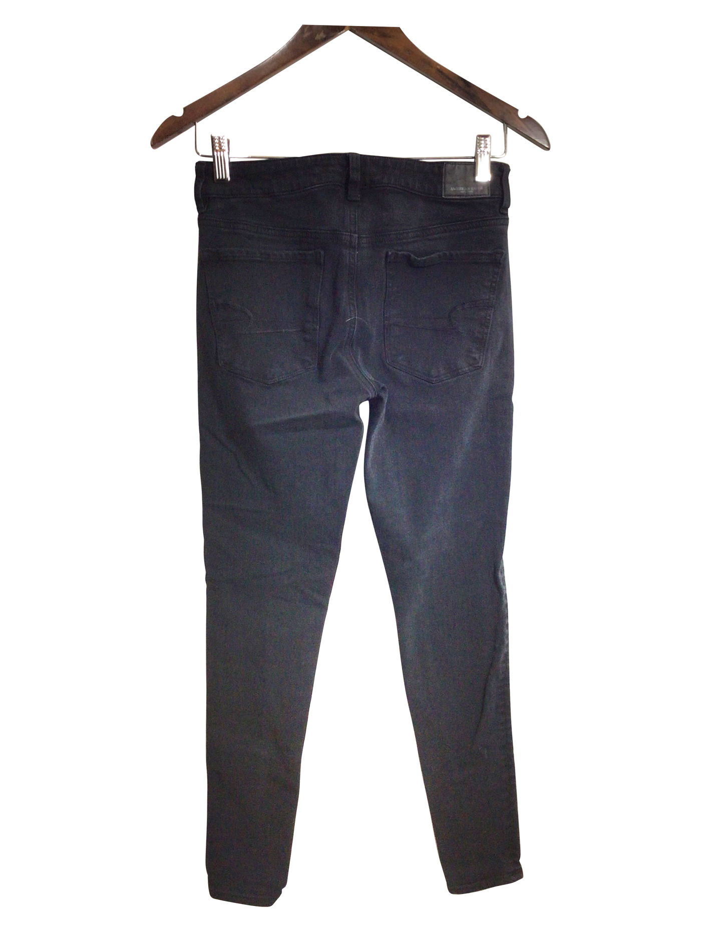 AMERICAN EAGLE Women Straight-Legged Jeans Regular fit in Black - Size 4 | 16.32 $ KOOP