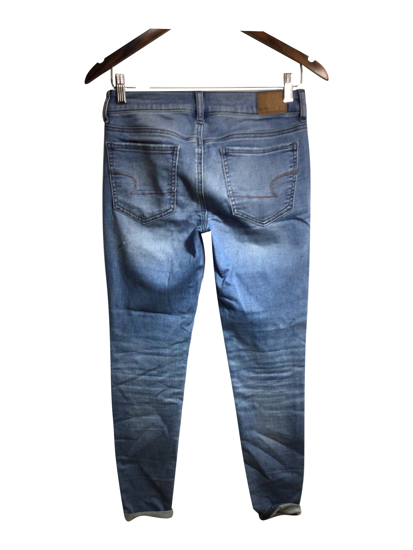 AMERICAN EAGLE Women Straight-Legged Jeans Regular fit in Blue - Size 2 | 14.9 $ KOOP