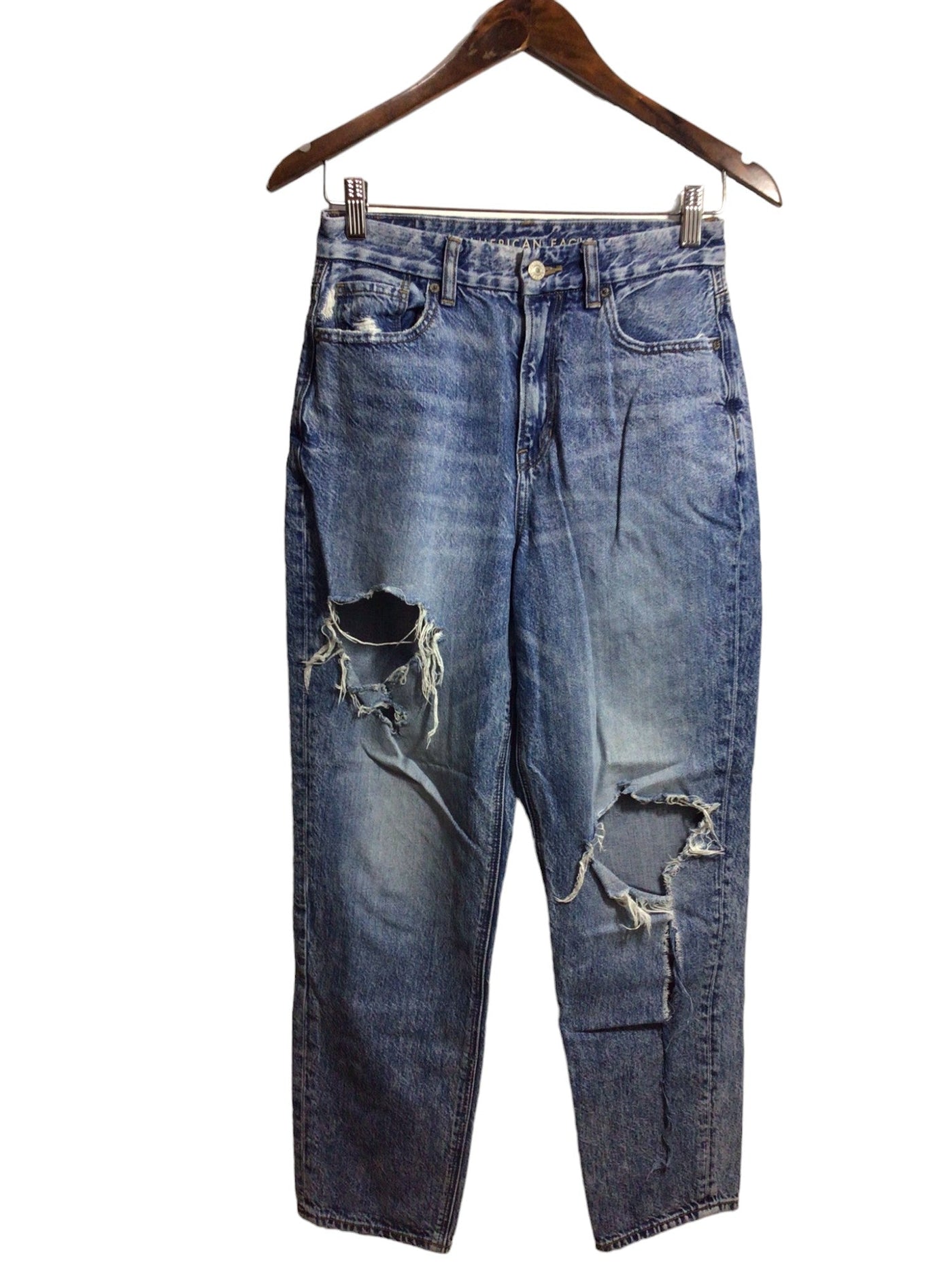 AMERICAN EAGLE Women Straight-Legged Jeans Regular fit in Blue - Size XS | 12.9 $ KOOP
