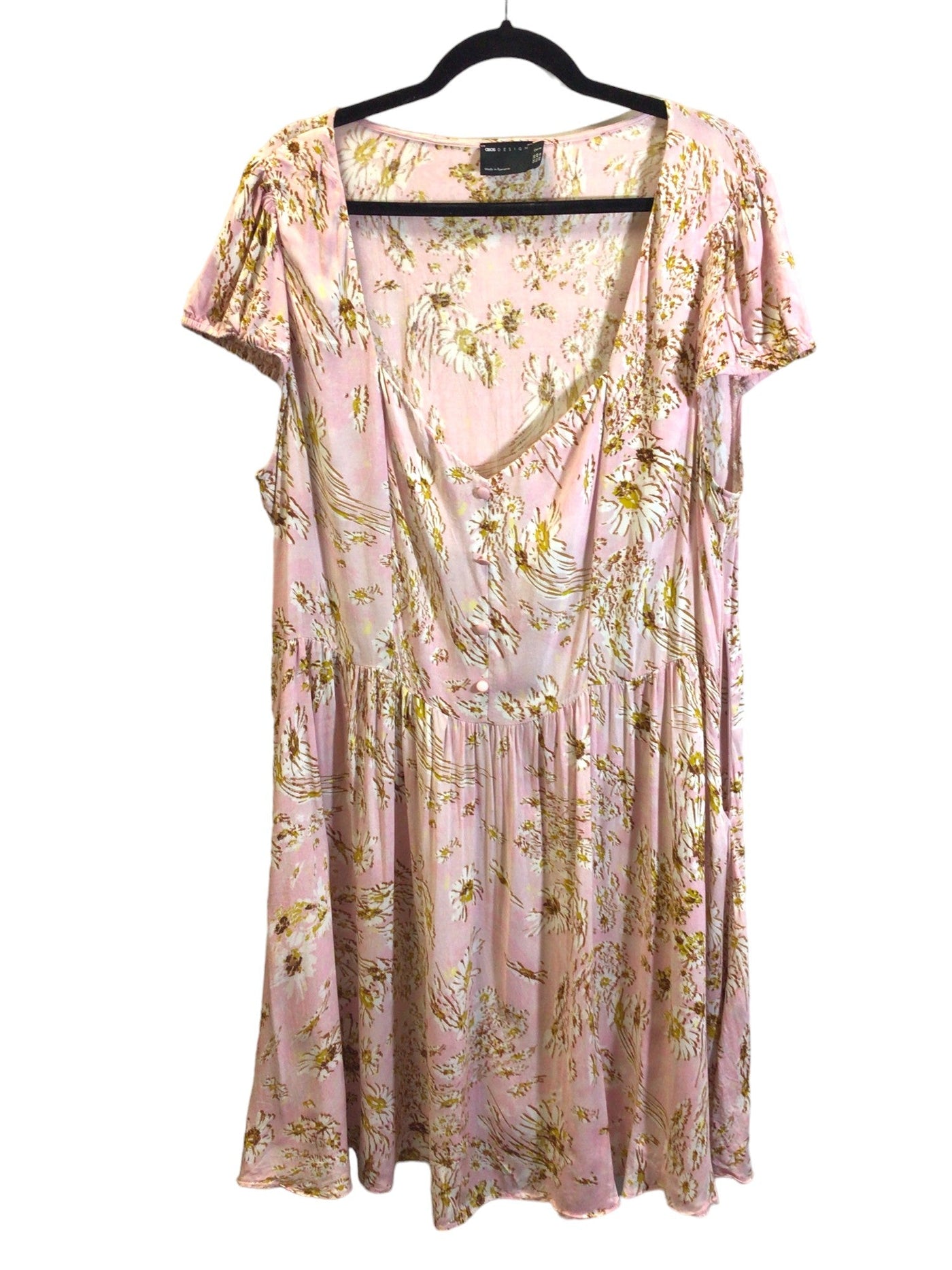 ASOS Women Drop Waist Dresses Regular fit in Pink - Size 16 | 14.5 $ KOOP