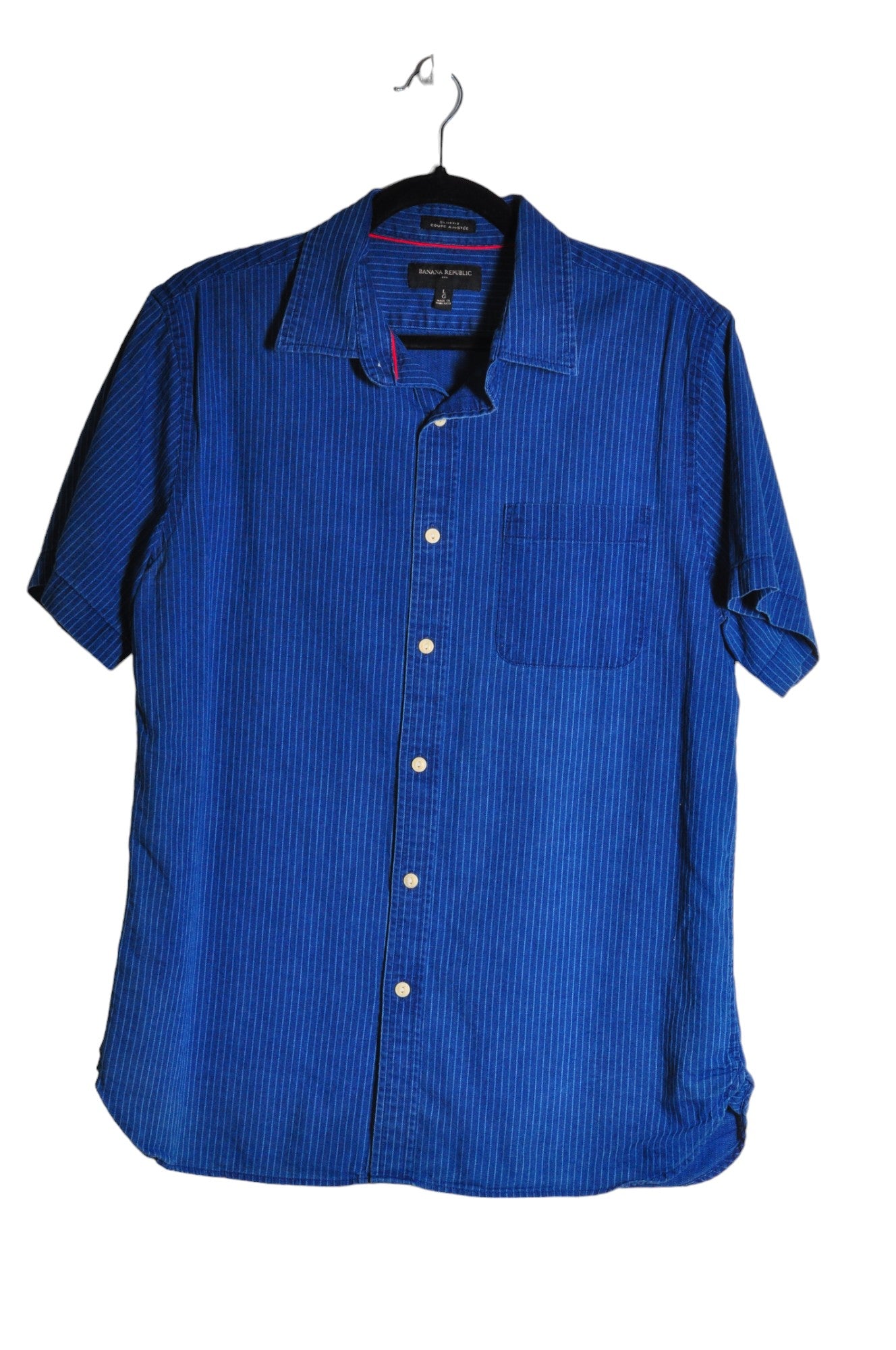 BANANA REPUBLIC Men Button Down Tops Regular fit in Blue - Size L | 22.99 $ KOOP