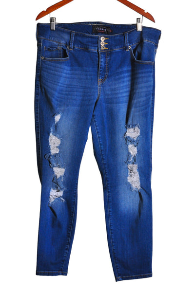 TORRID Women Straight-Legged Jeans Regular fit in Blue - Size 20 | 35.8 $ KOOP