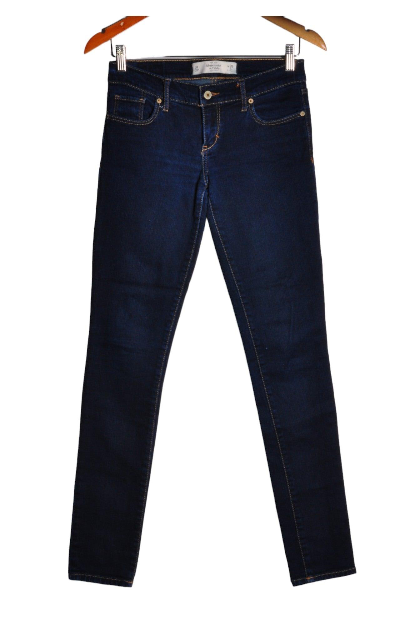 ABERCROMBIE & FITCH Women Straight-Legged Jeans Regular fit in Blue - Size 26x31 | 37.6 $ KOOP