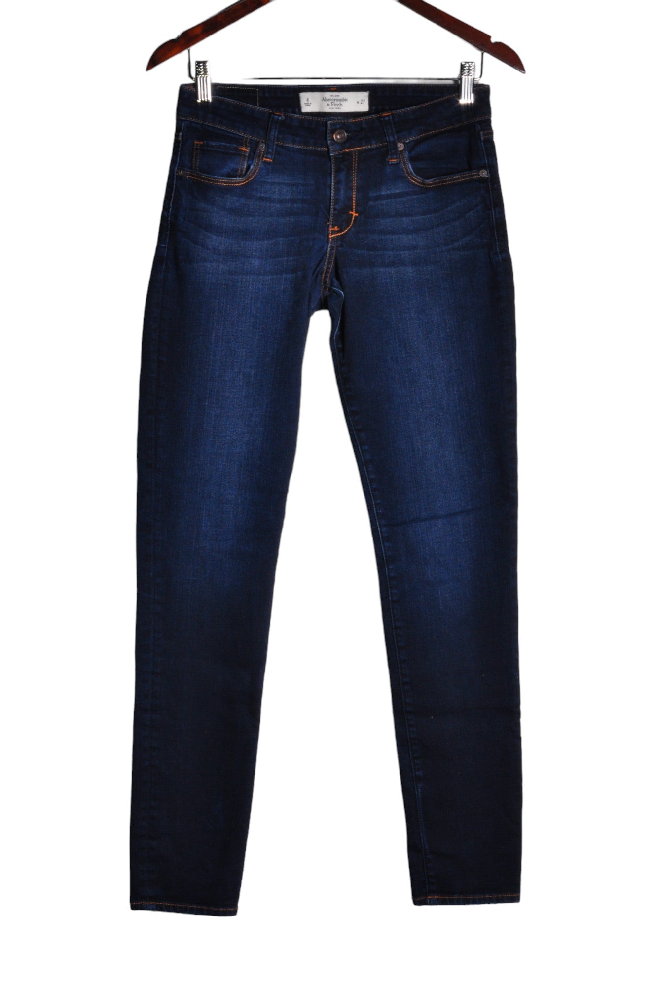 ABERCROMBIE & FITCH Women Straight-Legged Jeans Regular fit in Blue - Size 27 | 37.6 $ KOOP