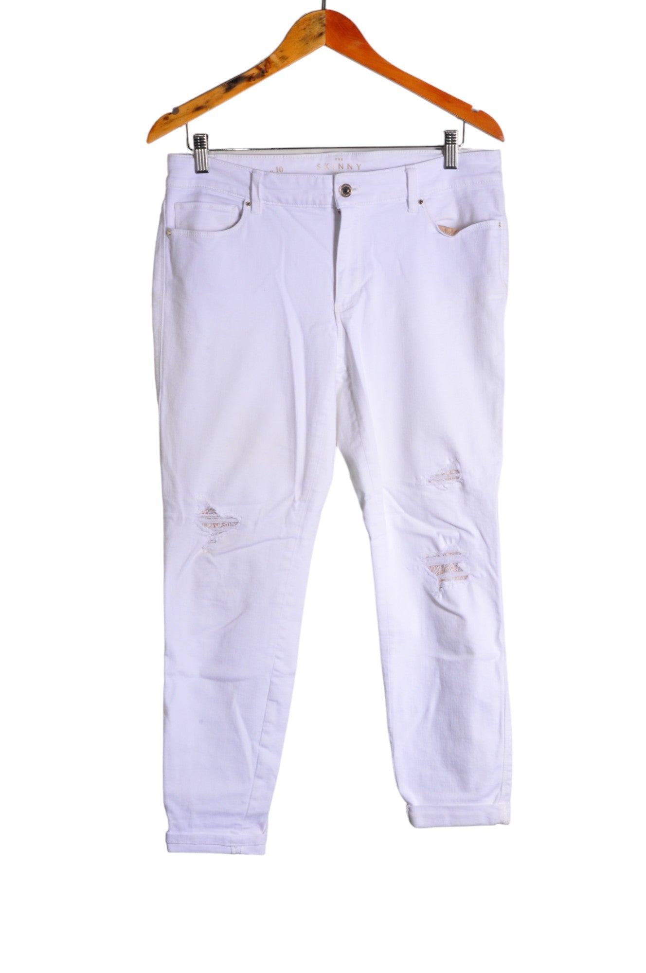 UNBRANDED Women Straight-Legged Jeans Regular fit in White - Size 10 | 19.2 $ KOOP