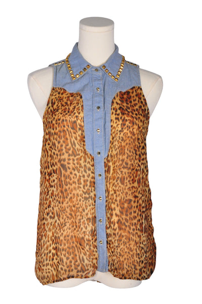 GUESS Women Button Down Tops Regular fit in Brown - Size S | 29.99 $ KOOP