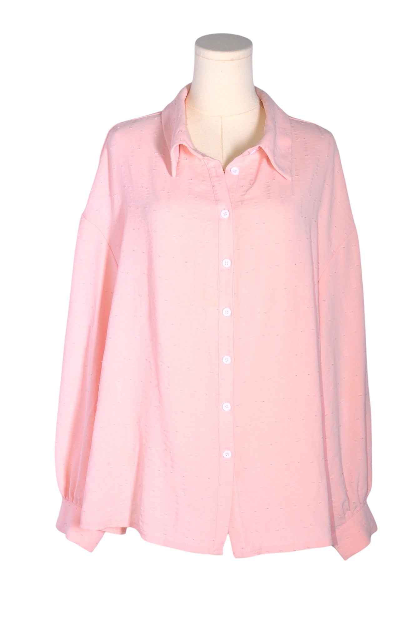 SHEIN Women Button Down Tops Regular fit in Pink - Size 2XL | 9.99 $ KOOP