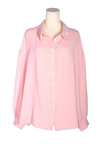 SHEIN Women Button Down Tops Regular fit in Pink - Size 2XL | 9.99 $ KOOP