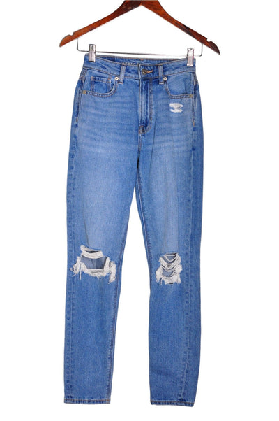 AMERICAN EAGLE Women Straight-Legged Jeans Regular fit in Blue - Size 0 | 16.9 $ KOOP