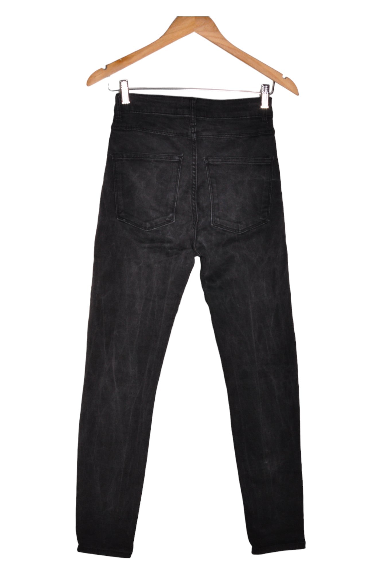 ZARA Women Straight-Legged Jeans Regular fit in Black - Size 4 | 16 $ KOOP