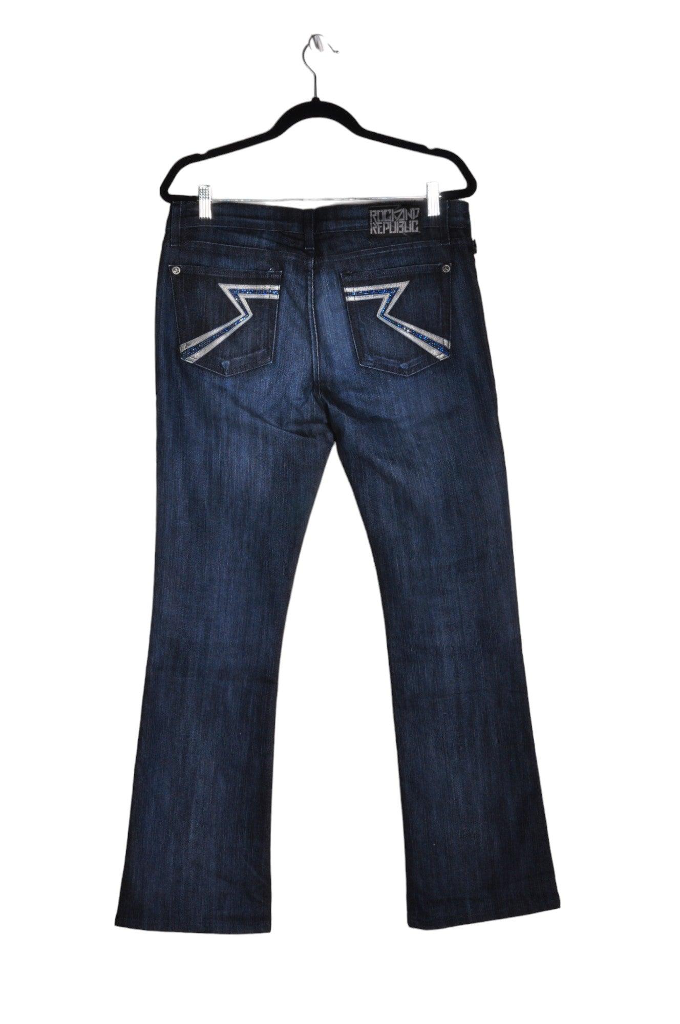 ROCK & REPUBLIC Women Straight-Legged Jeans Regular fit in Blue - Size 31 | 18.9 $ KOOP