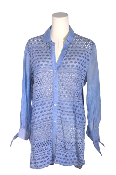NIC + ZOE Women Button Down Tops Regular fit in Blue - Size M | 27.8 $ KOOP