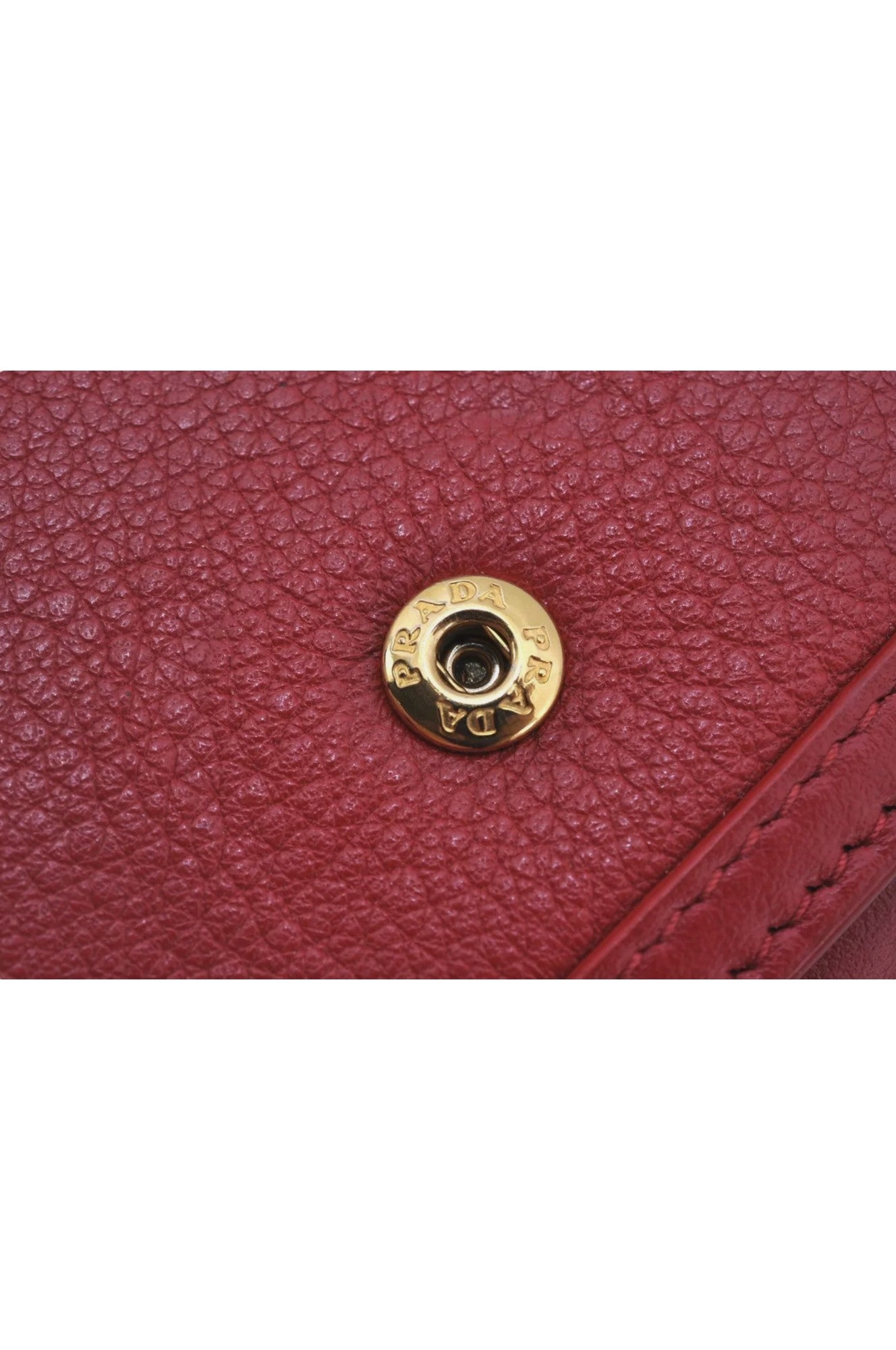 PRADA Vintage Leather Bifold Wallet Purse Red 8173K