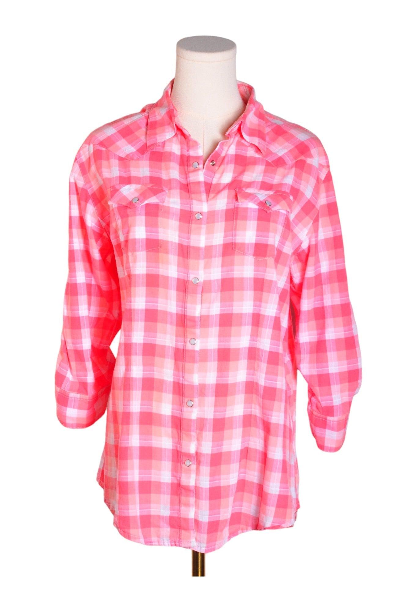 WRANGLER Women Button Down Tops Regular fit in Pink - Size L | 13.25 $ KOOP