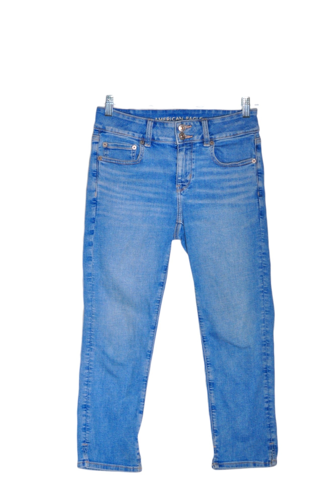 AMERICAN EAGLE Women Straight-Legged Jeans Regular fit in Blue - Size 4 | 25.29 $ KOOP