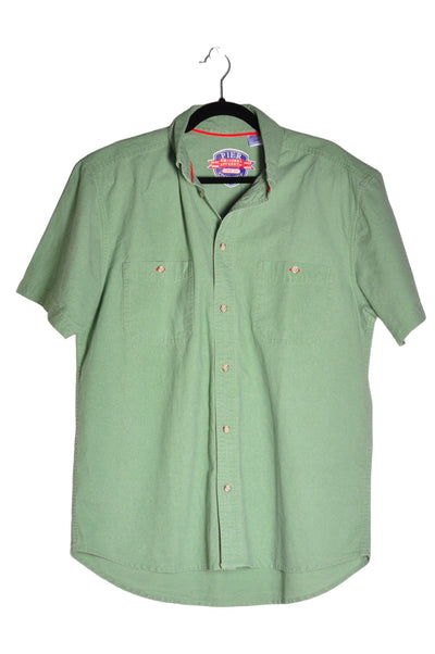 PEER CONNECTION Men Button Down Tops Regular fit in Green - Size M | 15 $ KOOP