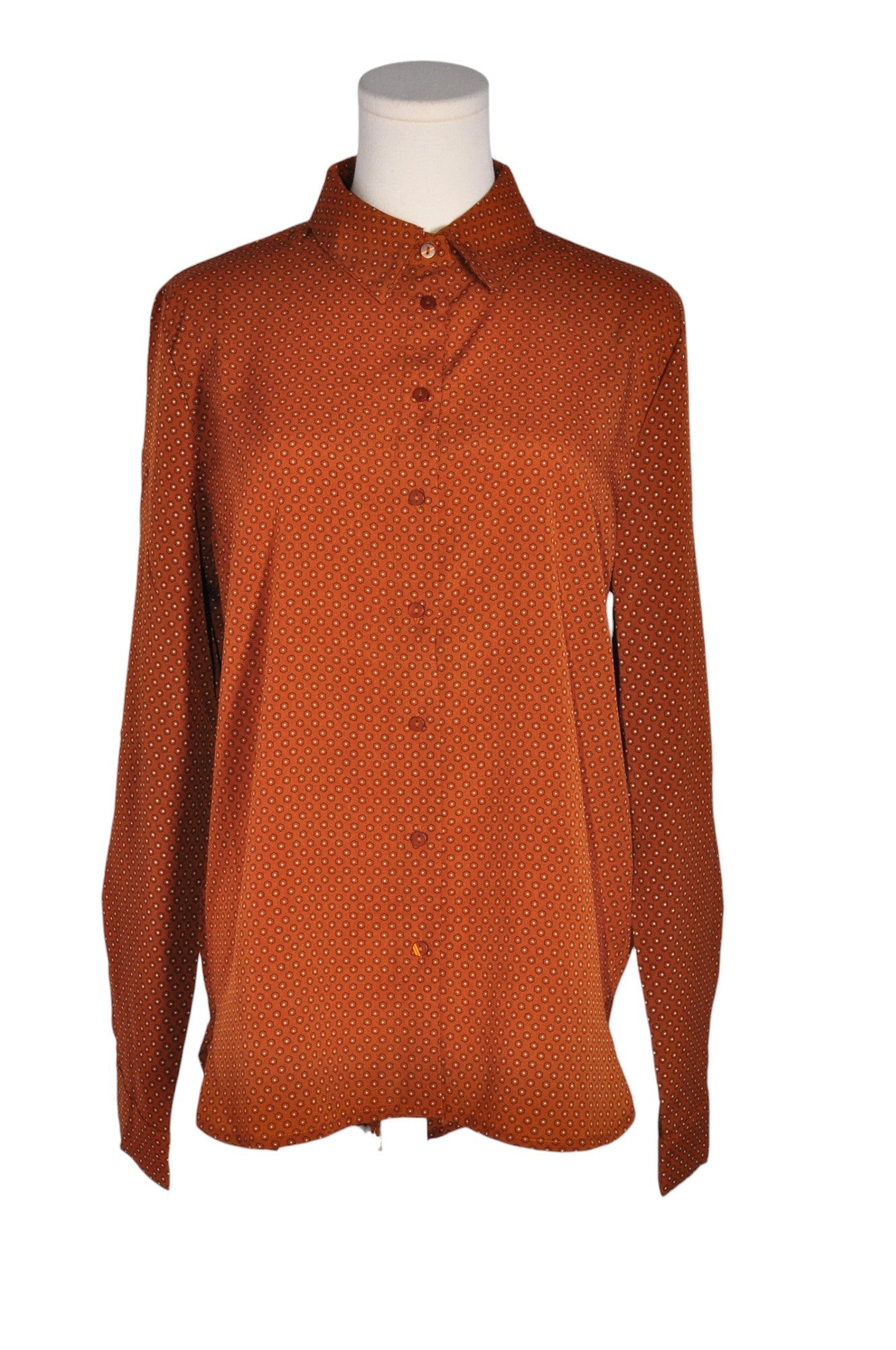 SUZY SHIER Women Button Down Tops Regular fit in Orange - Size M | 11.3 $ KOOP