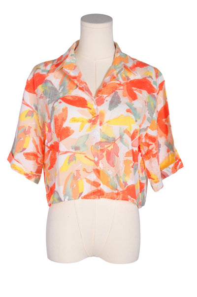 SHEIN Women Button Down Tops Regular fit in Orange - Size 4 | 9.99 $ KOOP