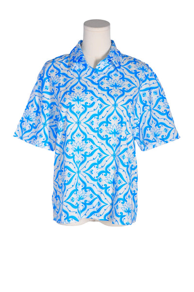 SHEIN Women Button Down Tops Regular fit in Blue - Size 4 | 9.99 $ KOOP