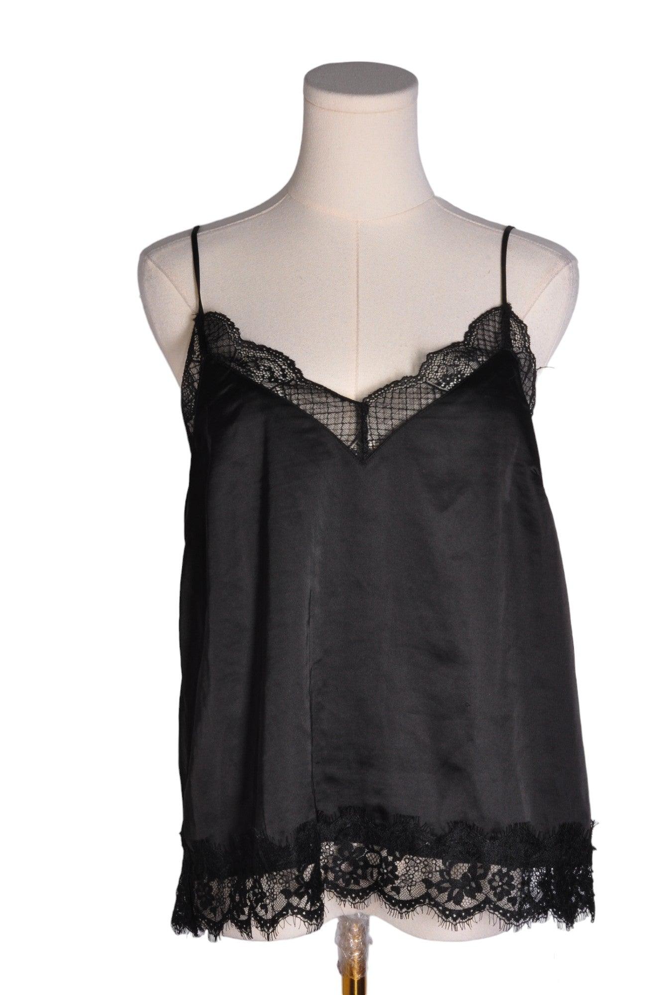 H&M Women Silk Tops Regular fit in Black - Size 10 | 9.99 $ KOOP