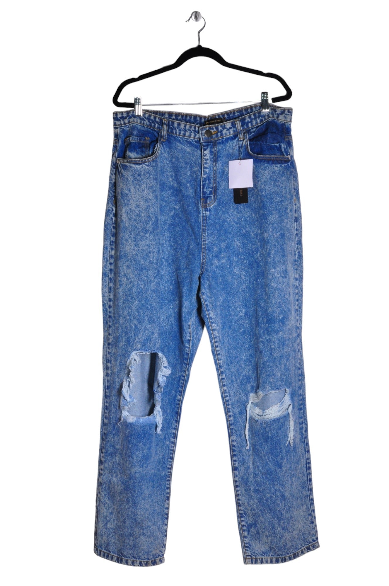 I SAW IT FIRST Women Straight-Legged Jeans Regular fit in Blue - Size 16 | 13.25 $ KOOP