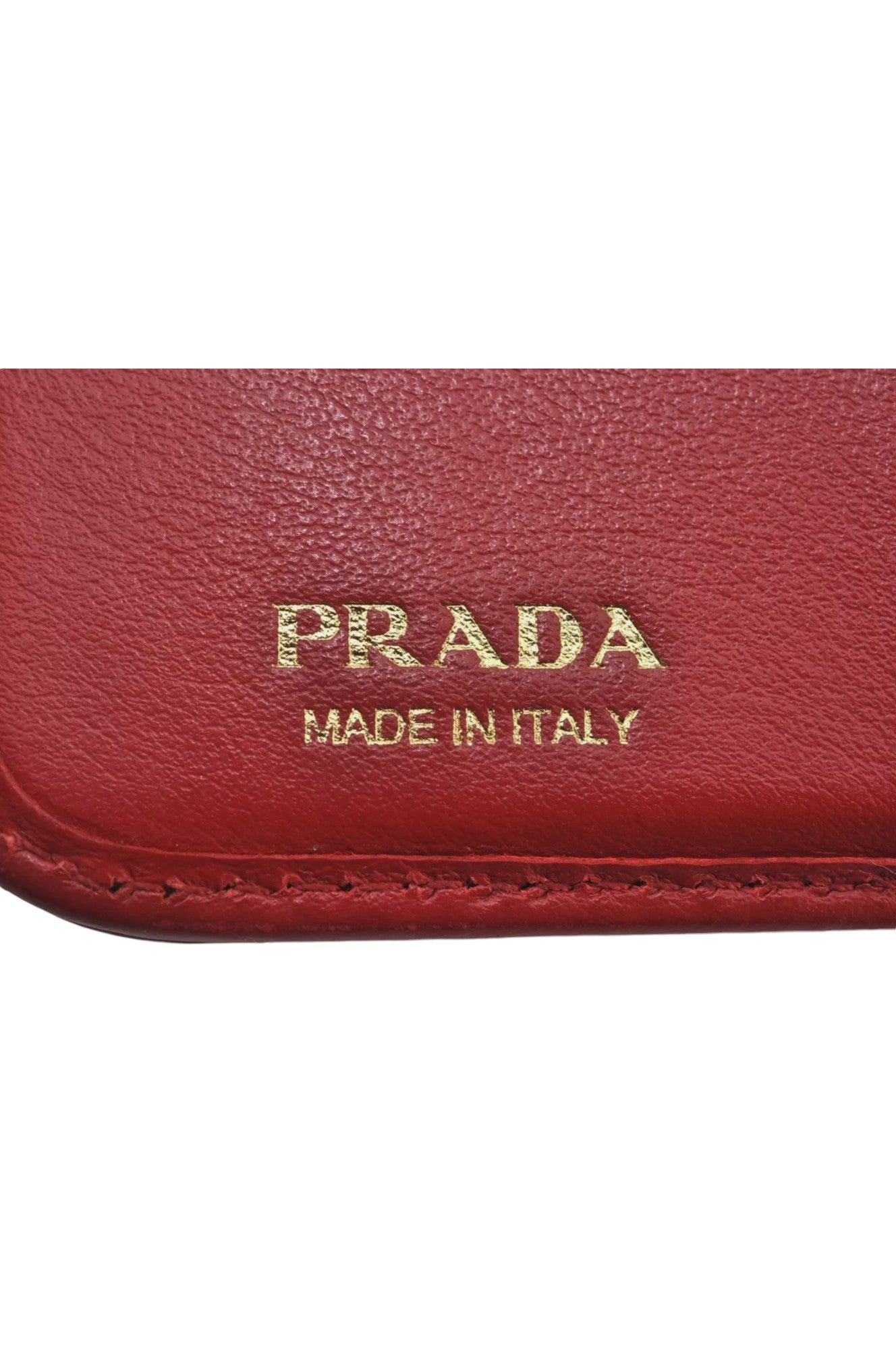 PRADA Vintage Leather Bifold Wallet Purse Red 8173K