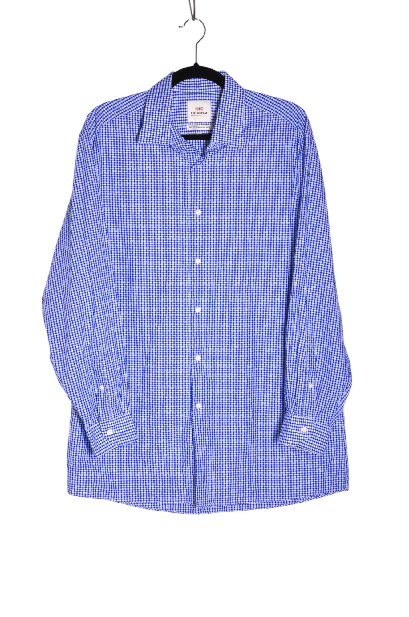 BEN SHERMAN Men Button Down Tops Regular fit in Blue - Size 34 | 24.39 $ KOOP